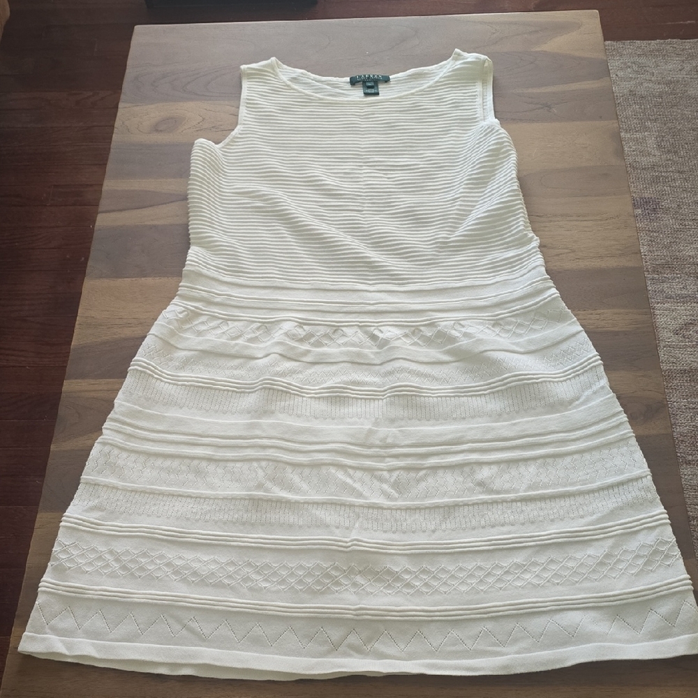 Lauren Ralph Lauren Cream Ribbed Dress